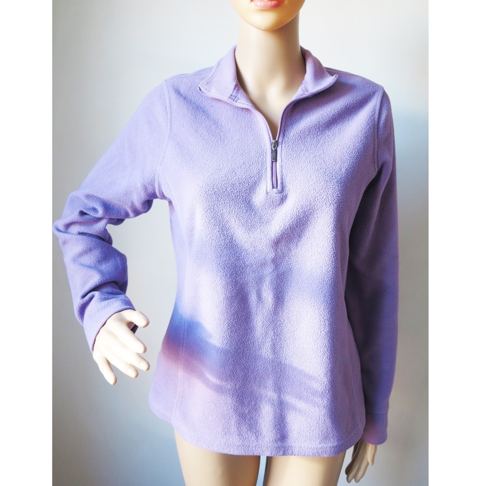 L.L. Bean Lilac Purple Fleece Zipper Sweater
